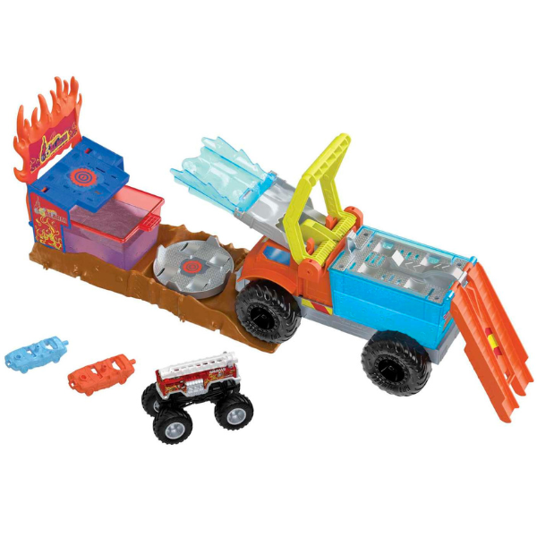 Hot Wheels Set de joc cu 5-Alarm Rescue seria „Monster Trucks  Color Shifters”