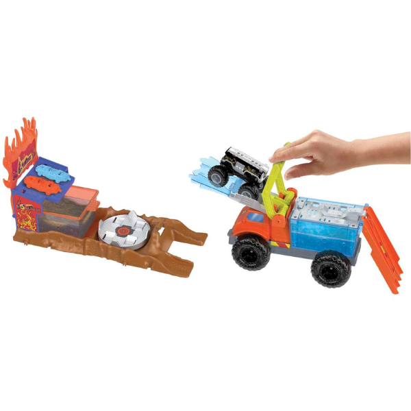 Hot Wheels Set de joc cu 5-Alarm Rescue seria „Monster Trucks  Color Shifters”