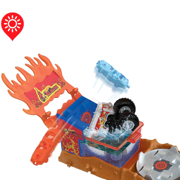 Hot Wheels Set de joc cu 5-Alarm Rescue seria „Monster Trucks  Color Shifters”