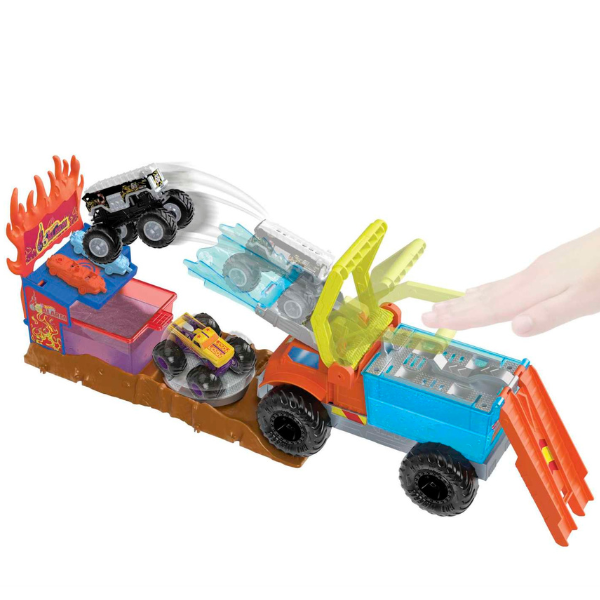 Hot Wheels Set de joc cu 5-Alarm Rescue seria „Monster Trucks  Color Shifters”