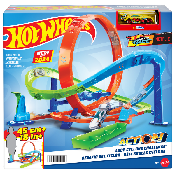 Hot Wheels Set de joc "Ciclon cu circuite" cu mecanism de lansare