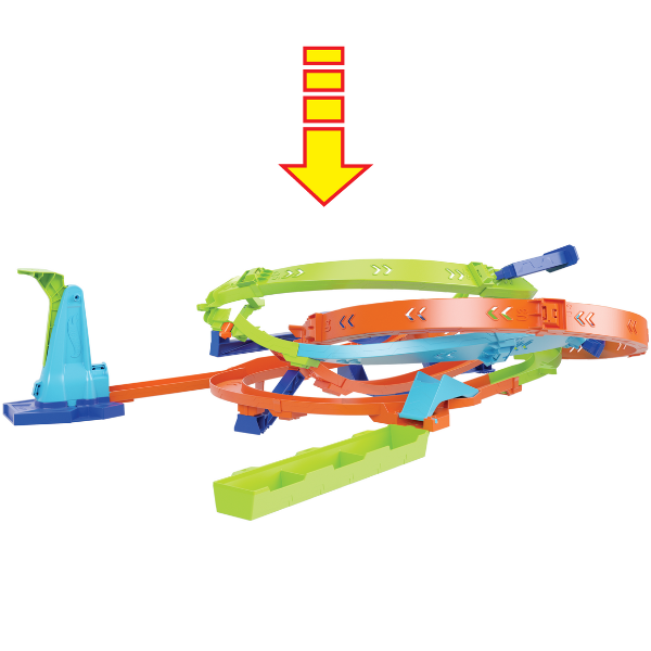 Hot Wheels Set de joc "Ciclon cu circuite" cu mecanism de lansare
