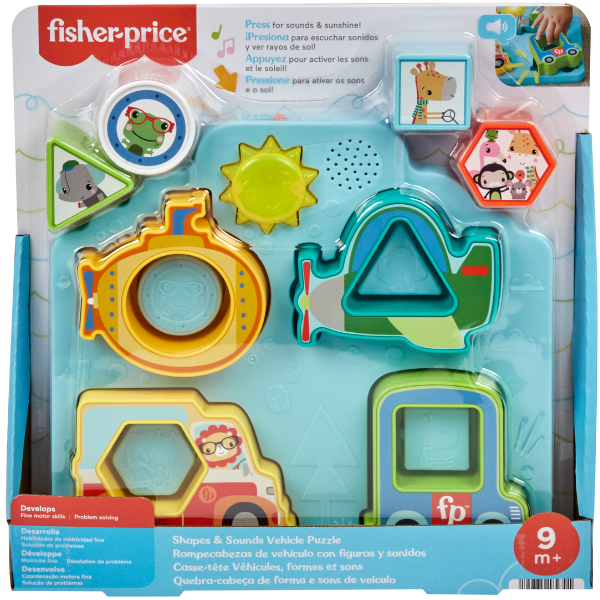 Fisher-Price Сортер - пазл "Формы и звуки транспортных средств"