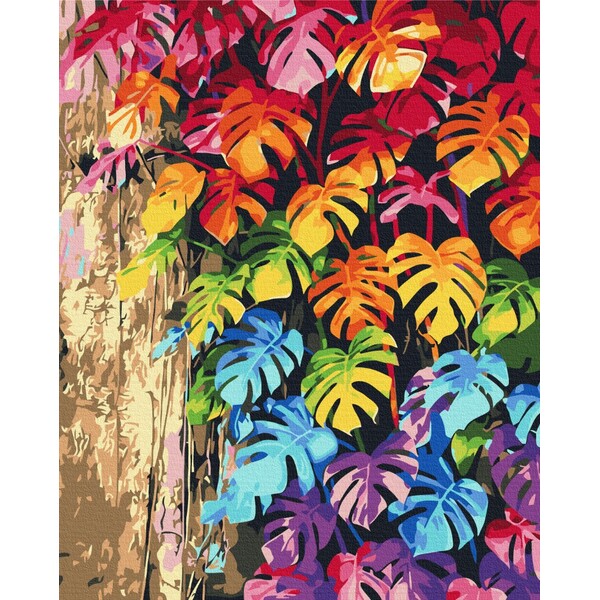 Pictură pe numere 40*50 cm (în cutie) - Frunze multicolore