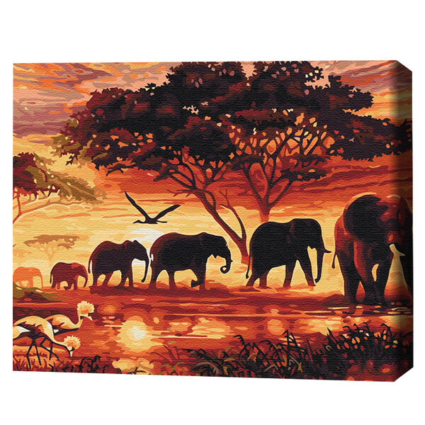 Cumpara  Picturi prin numere - Pictură pe numere 40*50 cm (în cutie) – Elefa..