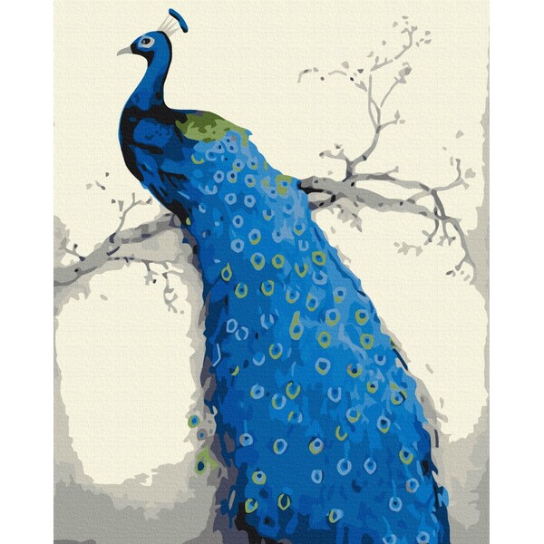 Pictură pe numere 40*50 cm (în cutie) – Păun albastru