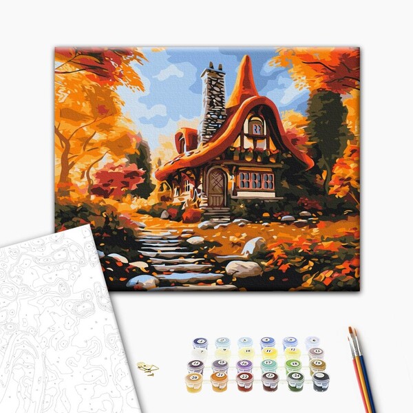 Pictură pe numere 40*50 cm (în cutie) – Casa toamnei