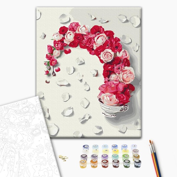 Pictură pe numere 40*50 cm (în cutie) – Ceai roz