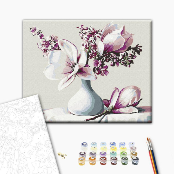 Pictură pe numere 40*50 сm (fără cutie) – Un buchet de magnolii