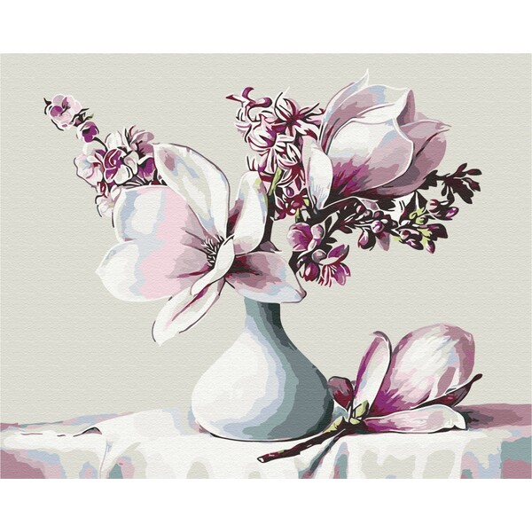 Pictură pe numere 40*50 сm (fără cutie) – Un buchet de magnolii