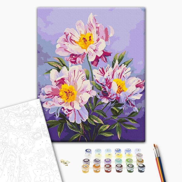 Pictură pe numere 40*50 сm (fără cutie) – Regatul bujorilor