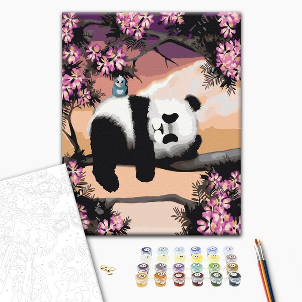 Pictură pe numere 40*50 сm (fără cutie) – Panda somnoros