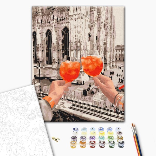 Pictură pe numere 40*50 сm (fără cutie) – Paharele Duomo