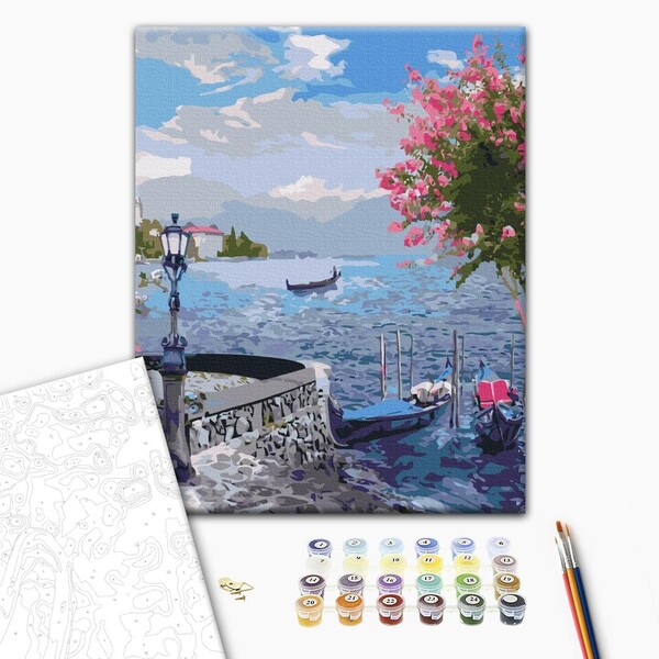 Картина по номерам 40*50 см (без упаковки) - Старинный сад у моря 2