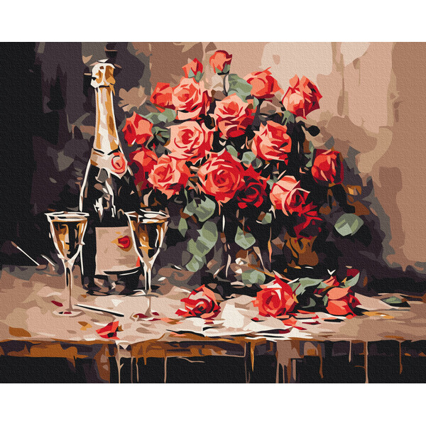 Pictură pe numere 40*50 сm (fără cutie) – Șampanie pentru doi