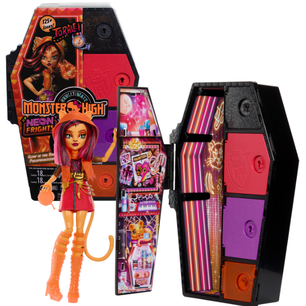 Игровой набор Monster High Neon Fright "Торалей Страйп и Секреты в ее шкафу "