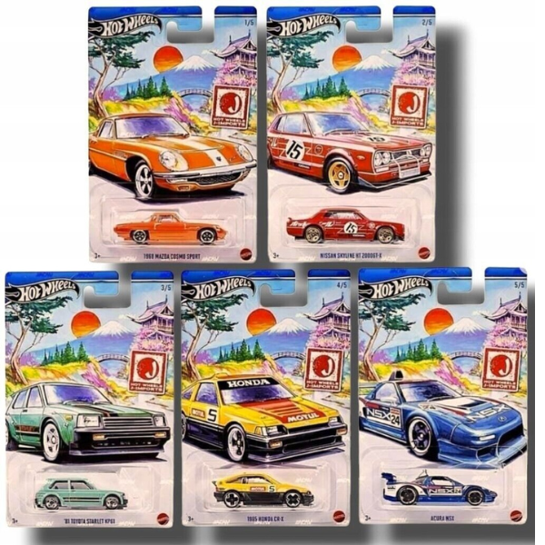 Hot Wheels Seria tematică J-Import 1:64, 5 modele