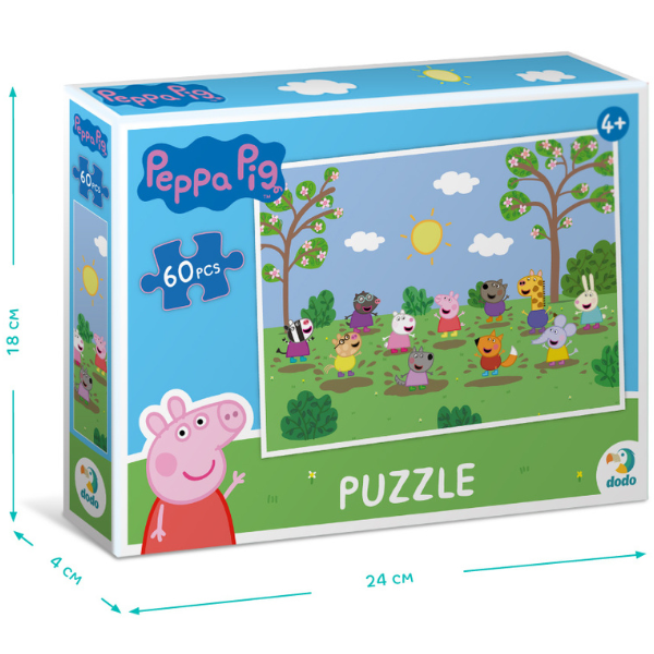 Puzzle „Jocul cu prietenii”, seria Peppa Pig, 60 elem.