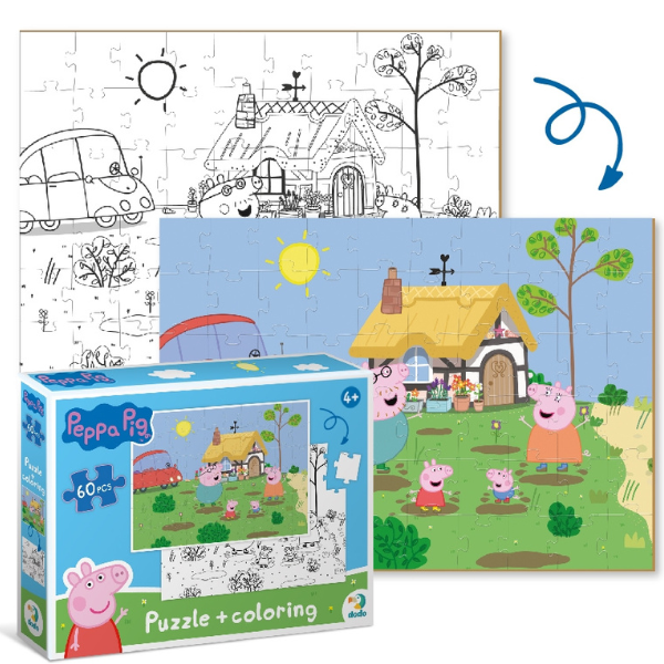 Puzzle 2 în 1 „Disctracție în grădină”, seria Peppa Pig, 60 elem.