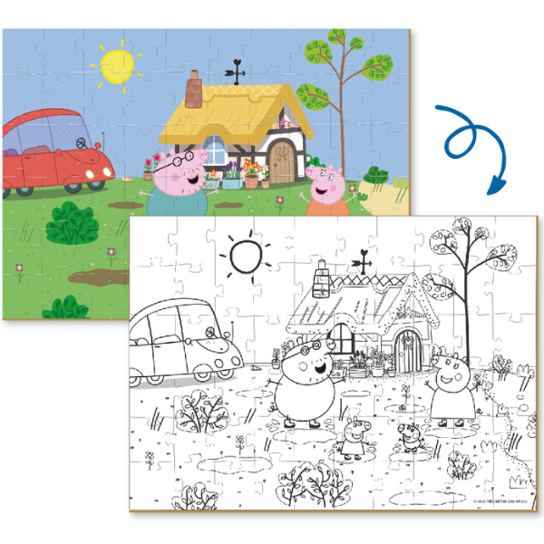Puzzle 2 în 1 „Disctracție în grădină”, seria Peppa Pig, 60 elem.