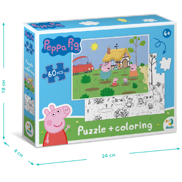 Puzzle 2 în 1 „Disctracție în grădină”, seria Peppa Pig, 60 elem.