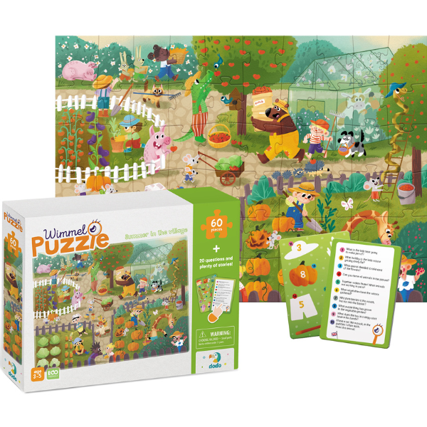 Joc de dezvoltare-puzzle „Vara în sat”, seria Wimmelpuzzle, 60 elem.