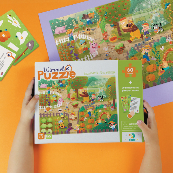 Joc de dezvoltare-puzzle „Vara în sat”, seria Wimmelpuzzle, 60 elem.