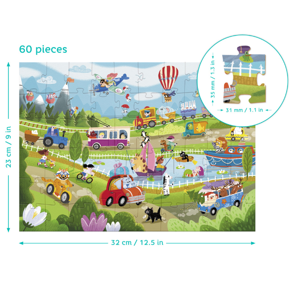 Joc de dezvoltare-puzzle „Vara în sat”, seria Wimmelpuzzle, 60 elem.