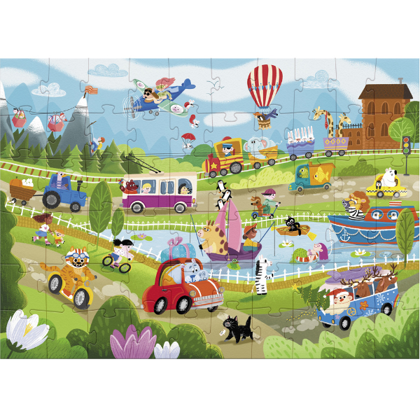 Joc de dezvoltare-puzzle „Vara în sat”, seria Wimmelpuzzle, 60 elem.