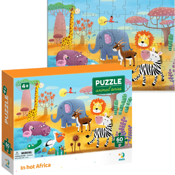 Puzzle „În Africa fierbinte”, seria Animale, 60 elem.