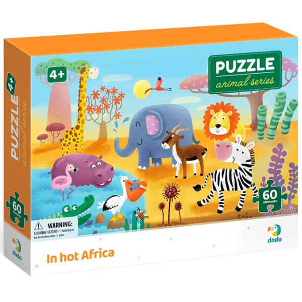 Puzzle „În Africa fierbinte”, seria Animale, 60 elem.