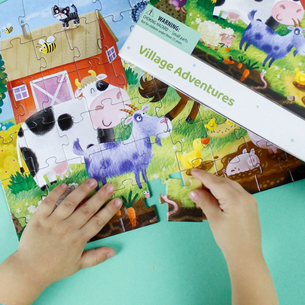 Puzzle „Aventurile în sat”, seria Animale, 60 elem.