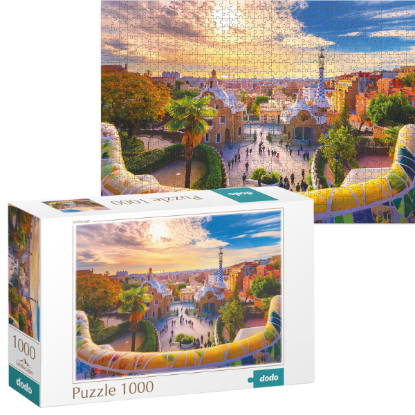 Puzzle „Parcul Güell din Barcelona. Spania”, seria Peisaje, 1000 elem.