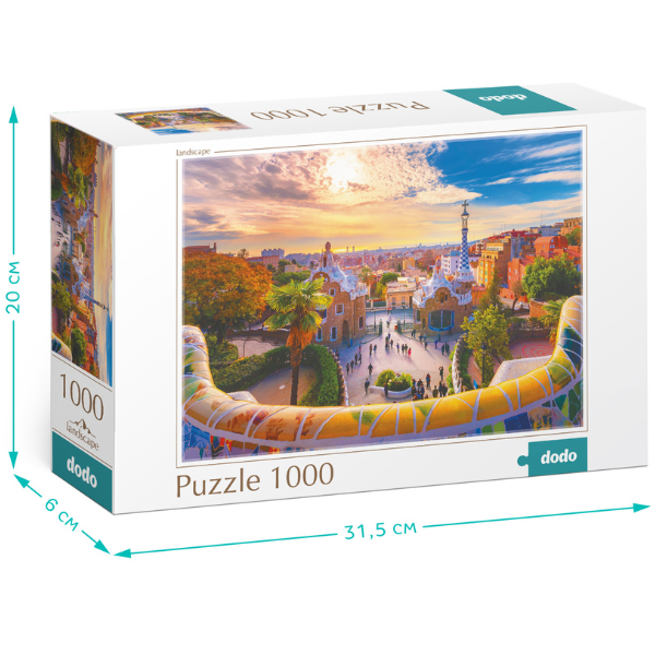 Puzzle „Parcul Güell din Barcelona. Spania”, seria Peisaje, 1000 elem.