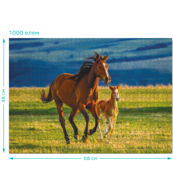 Puzzle „Învățarea mânzului”, seria Peisaje, 1000 elem.