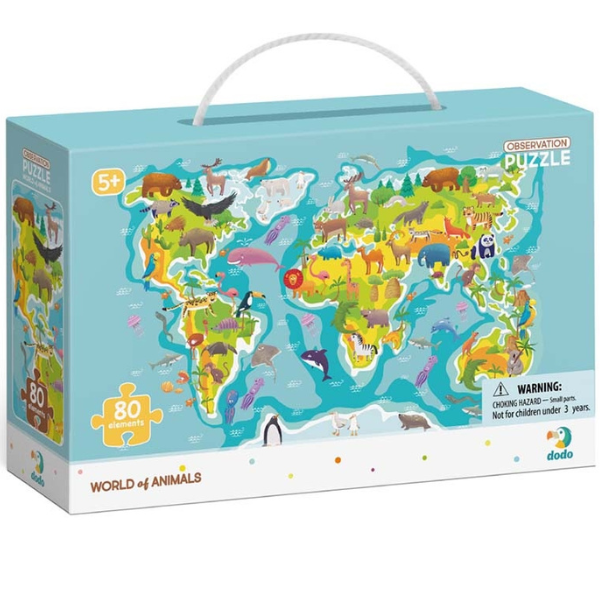 Puzzle „Lumea animalelor”, seria Puzzle de observație, 80 elem.