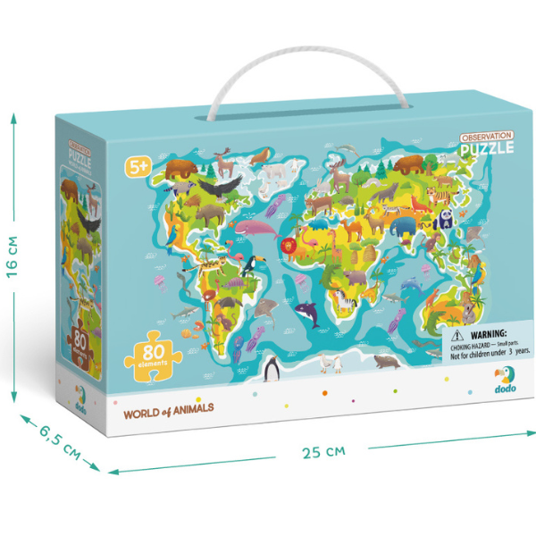 Puzzle „Lumea animalelor”, seria Puzzle de observație, 80 elem.