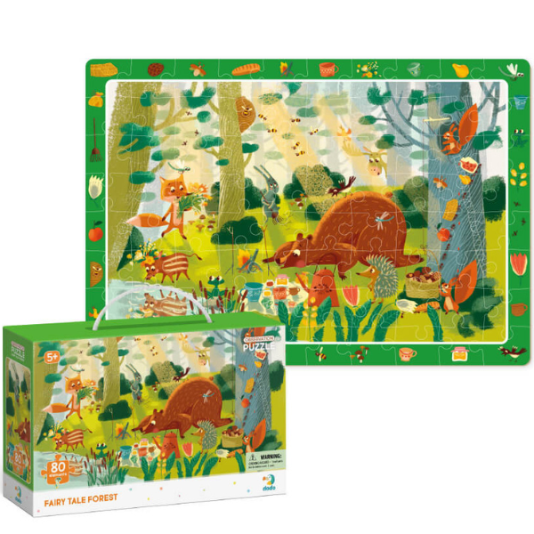 Puzzle „Pădure de basm”, seria Puzzle de observație, 80 elem.