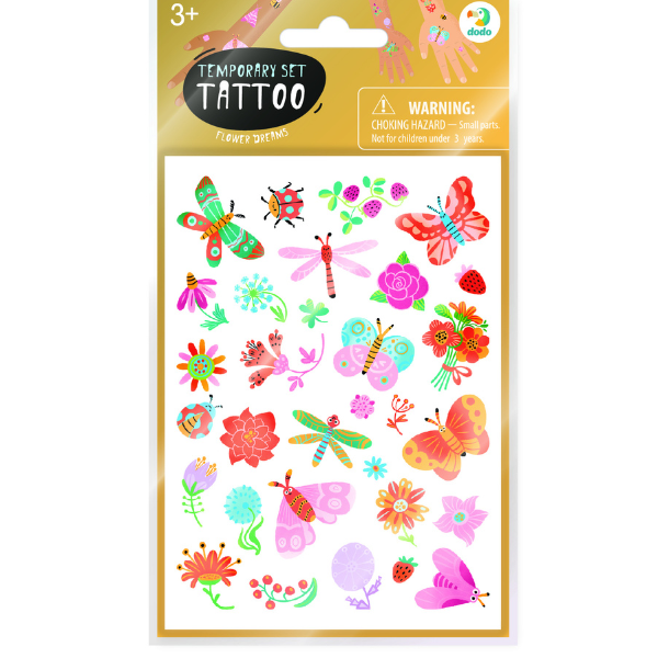 Set de tatuaje temporare pentru copii „Vise cu flori”, 120 buc.