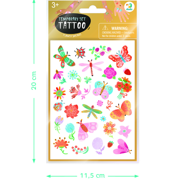 Set de tatuaje temporare pentru copii „Vise cu flori”, 120 buc.