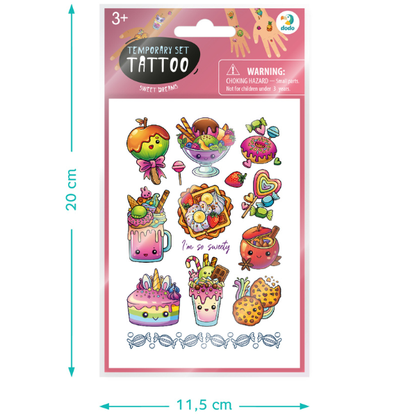 Set de tatuaje temporare pentru copii „Vise dulci”, 40 buc.
