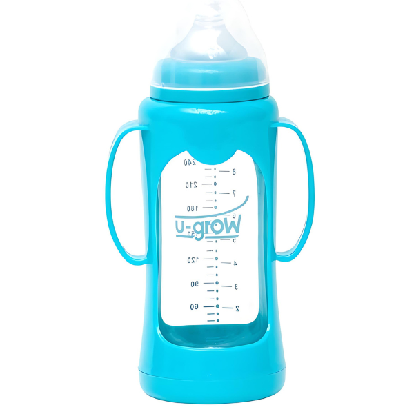 Biberon cu protectie, sticla, 280 ml