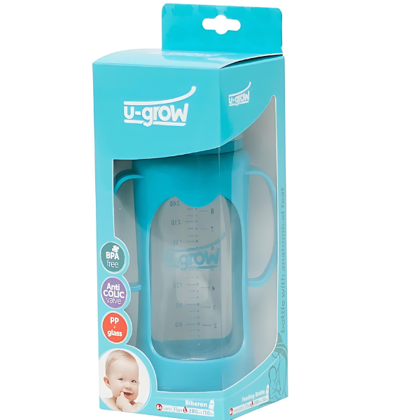 Biberon cu protectie, sticla, 280 ml