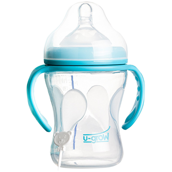 Biberon cu senzor de temperatura si gat larg din sticla, 230 ml