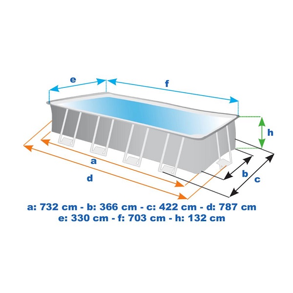 Piscină ULTRA XTR FRAME 732х366х132см, 31805L, cadru metalic
