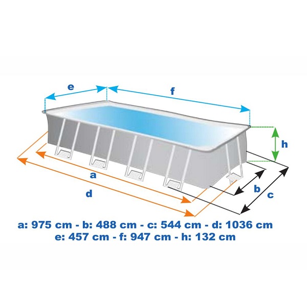 Piscină ULTRA XTR FRAME 976х488х132см, 54368L cadru metalic