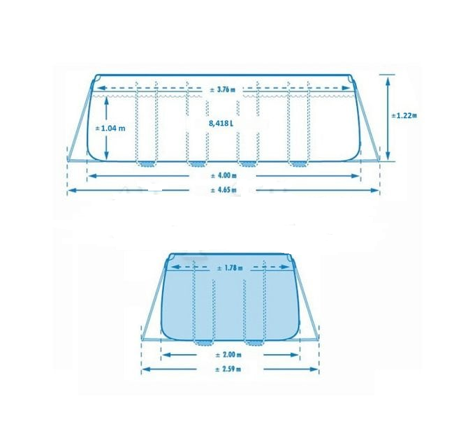Piscină PRISM FRAME RECTANGULAR 400x200x122cm, 8418L, cadru metalic