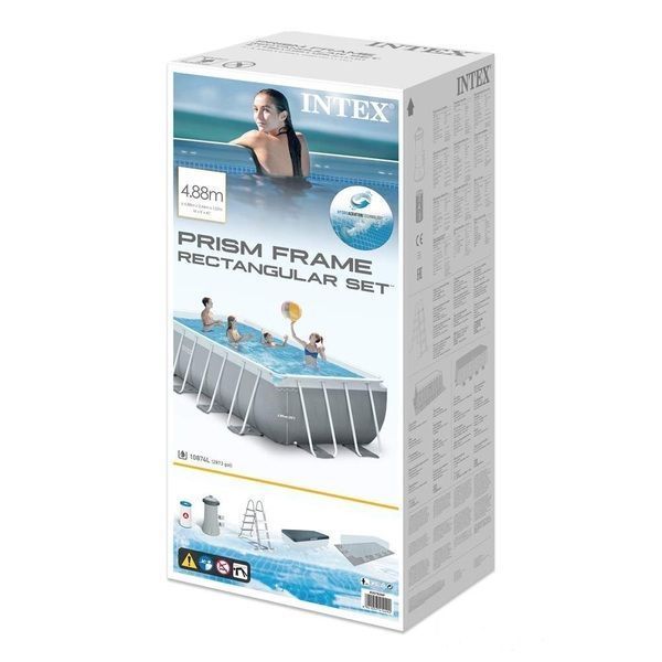 Piscină PRISM FRAME RECTANGULAR 488x244x107cm, 10874L, cadru metalic