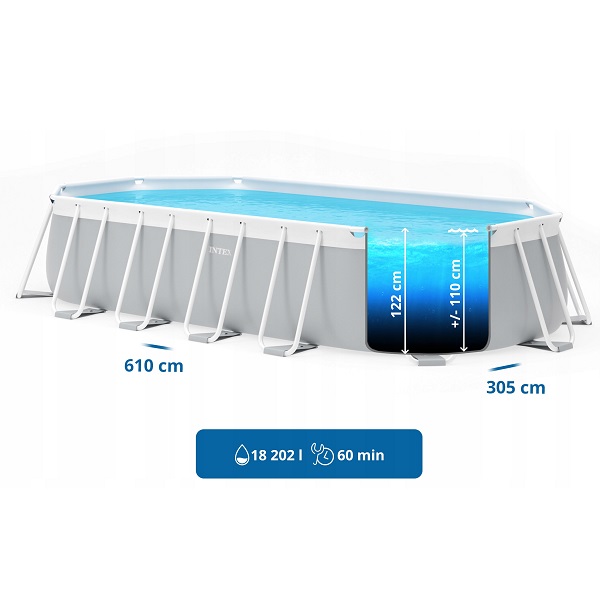 Piscină PRISM FRAME OVAL 610х305×122сm, 18202L, cadru metalic