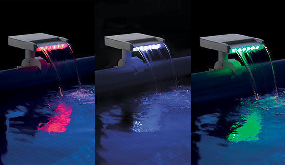 Cascada pentru piscine cu iluminare LED